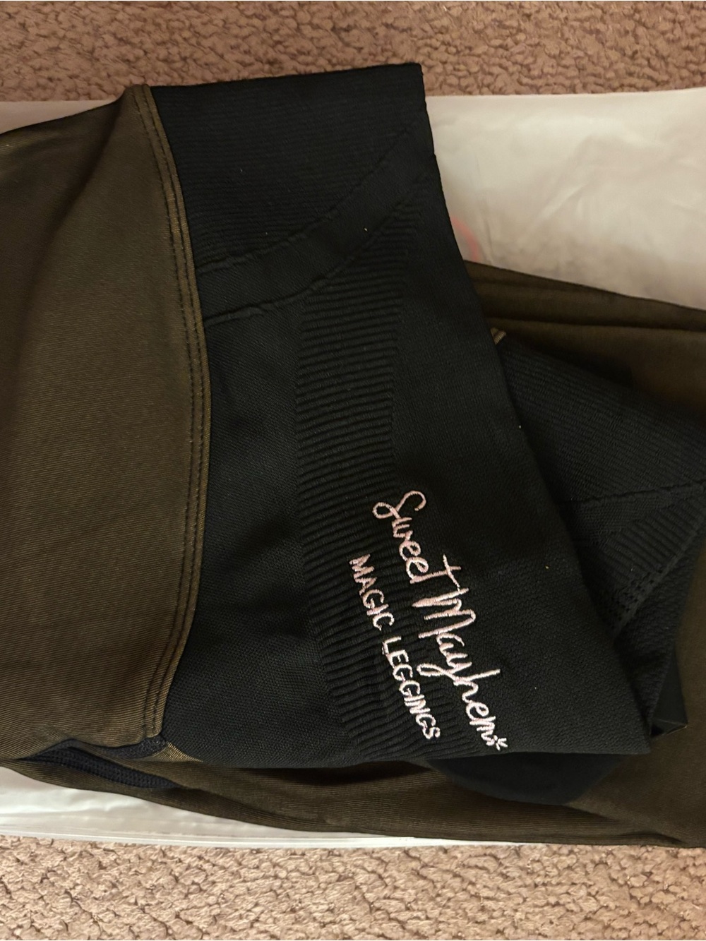 Sweet Mayhem Fleece Lined Legging Tights in Latte (Tan) 2xl/3xl - Picture 2 of 5